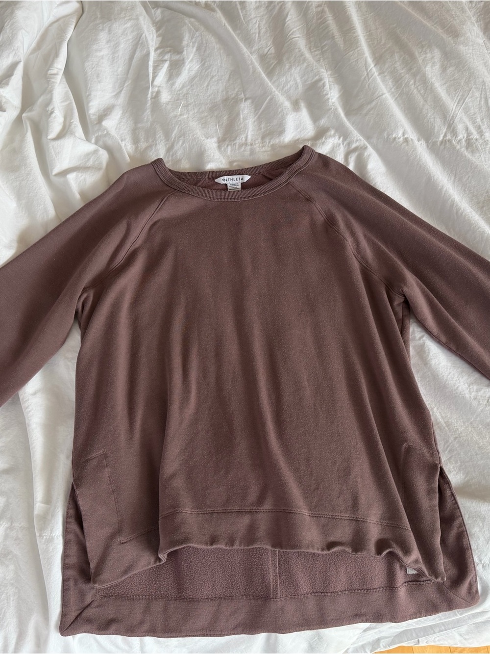 Athleta Brown Relaxed Crewneck Pullover
